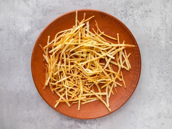 Vue Dessus Des Pommes Terre Frites Amidon — Photo