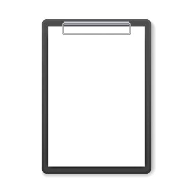 Beyaz arkaplanlı siyah pano. Şablon tasarımı boş. Eğitim, iş, planlama veya bilgi grafikleri kavramı. Vektör illüstrasyonu