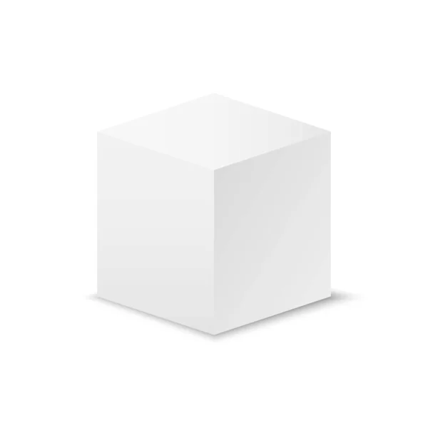 Чистый Белый Куб Квадратная Соблазн Вашего Дизайна Векторная Иллюстрация — стоковый вектор