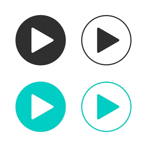 Çalma Düğmeleri Simgesi Seti Siyah Mavi Medya Oyuncusu Düğmesi Web — Stok Vektör