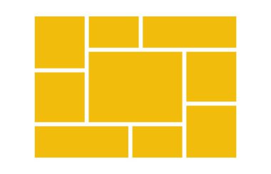 Fotoğraf kolajı. Fotoğraflar, resimler, parçalar, çizimler için çerçeve. Ruh hali kurulu konsepti. Pano ve markalaşma sunumu için şablon tasarımı. Poster çerçeveleri taklit ediliyor. Vektör illüstrasyonu