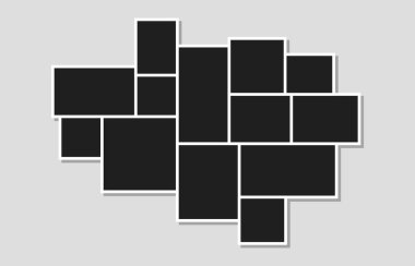 Fotoğraf kolajı. Fotoğraflar, resimler, parçalar, çizimler için çerçeve. Ruh hali kurulu konsepti. Pano ve markalaşma sunumu için şablon tasarımı. Poster çerçeveleri maket yapar. Vektör illüstrasyonu