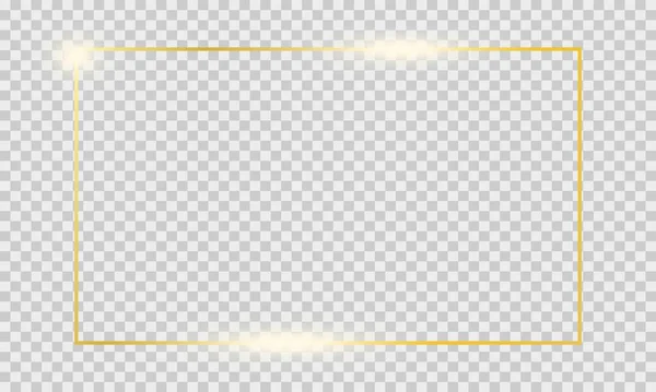 빛나는 황금빛 프레임 배경에 고립되어 있습니다 초대를 장식적 사각형 빈티지 — 스톡 벡터