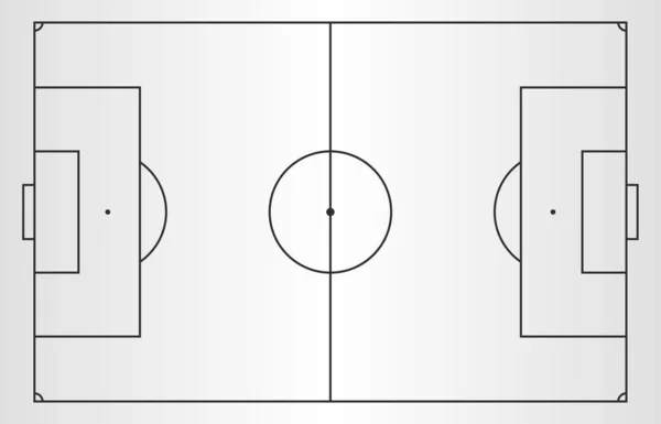 Futbol sahası hizalı. Beyaz arka planda futbol sahası. Üst Manzara. Sunum ya da taktik şemalar için şablon tasarımı, oyun stratejisi. Vektör illüstrasyonu