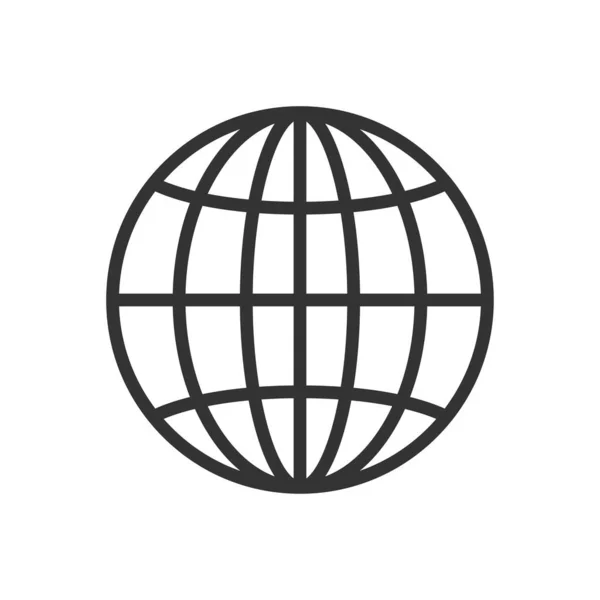 Иконка Модный Плоский Стиль Мировой Символ Контура Глобуса Линейная Сетевая — стоковый вектор