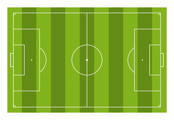 Futbol ya da futbol sahası. Yeşil çimen arka planı. Üst Manzara. Sunum için şablon tasarımı, taktik şemalar. Vektör illüstrasyonu