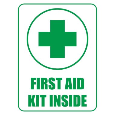 İçerideki ilk yardım çantası. Sağlık, hastane ve tıbbi teşhis konsepti için şablon tasarımı. İlaç göğüs ikonu. Vektör illüstrasyonu