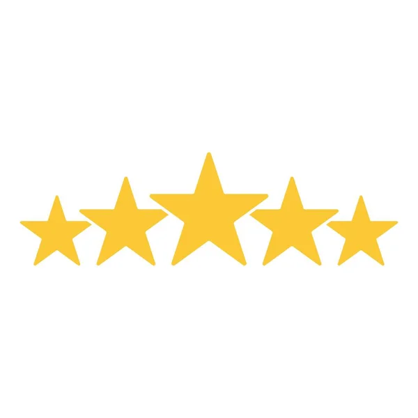 Five star rating. Golden stars. Template design for web or mobile app. Vector illustration