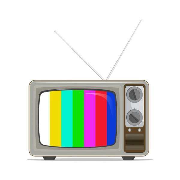 Retro, eski moda, sinyal ekranı olmayan klasik bir televizyon. Düz dizayn şablonu. Vektör illüstrasyonu