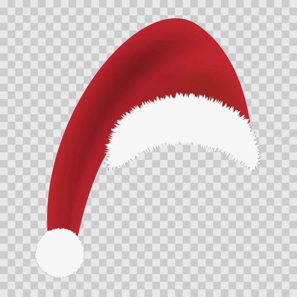 Roter Weihnachtsmütze Auf Transparentem Hintergrund Template Design Für Frohes Neues — Stockvektor