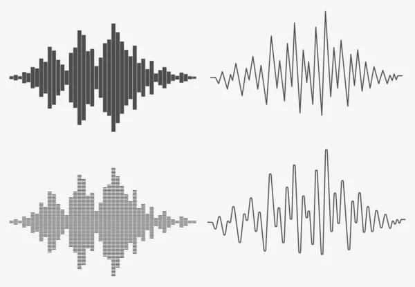 Σετ Ηχητικών Κυμάτων Τεχνολογία Ισοσταθμιστή Ήχου Μουσική Παλμών Μουσικό Κύμα — Διανυσματικό Αρχείο
