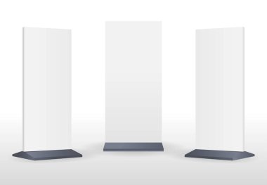 Açık hava reklam standı pankart ekranı ya da ışık kutusu. Tasarımınız için şablon oluşturun. Vektör illüstrasyonu