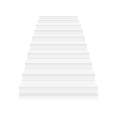 Merdivenlerin önü. Merdiven başarısı iş konsepti ya da iç mekan. Modern merdivenlerin şablon tasarımı. Vektör illüstrasyonu