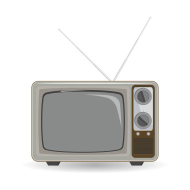 Retro, eski moda, klasik televizyon. Düz dizayn şablonu. Vektör illüstrasyonu