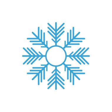 Kar tanesi ikonu. Kış sembolü Basit düz dizayn. Vektör illüstrasyonu