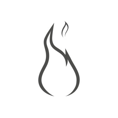 Tek renkli ateş ikonu. Alev silueti. Web ya da mobil uygulama için şablon tasarımı. Vektör illüstrasyonu