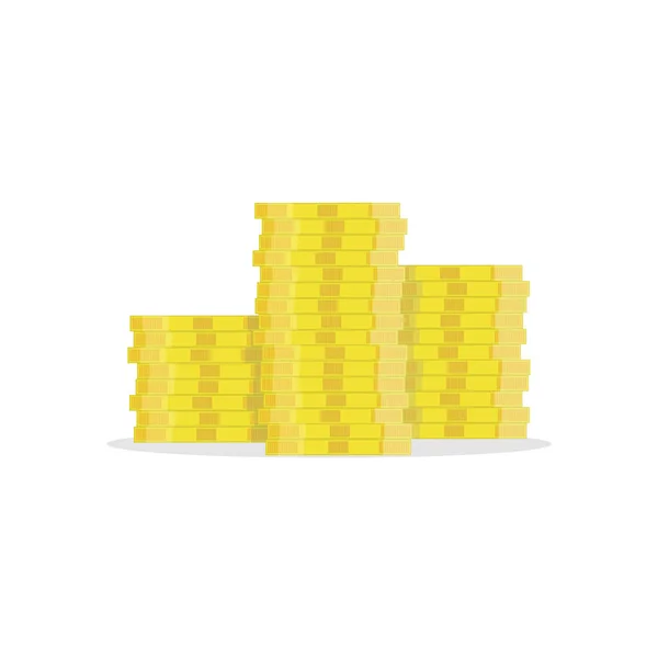 Hromada Ikon Zlatých Mincí Návrh Šablony Příjmů Zisků Obchodní Koncept — Stockový vektor