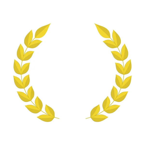 Goldenen Lorbeer-Kranz-Symbol — Stockvektor
