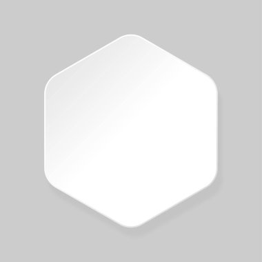 Altıgen kağıt çıkartması. Web siteleri için şablon düğmesi, mobil uygulamalar, iş tasarımı, bilgi grafikleri, modern fikirler. Vektör illüstrasyonu