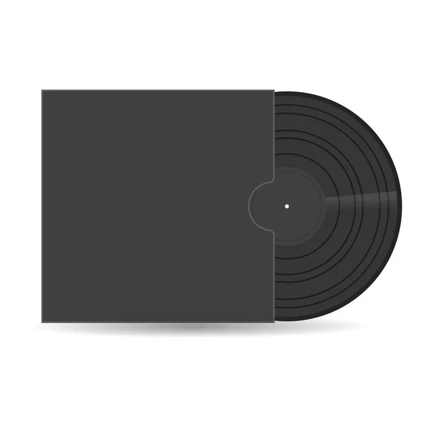 Vinyl Schallplatte Dunklen Ärmel Black Musical Long Play Album Discs — Stockvektor