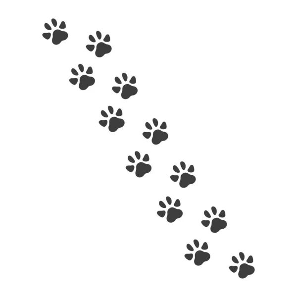 Pet Paw Footprints Icon Animal Track Sign Vector Illustration — Stock Vector