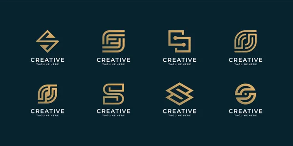 Letter Logo Design Vektor Bundle Collection Für Branding Unternehmen Logo — Stockvektor