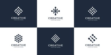 Yaratıcı internet bağlantısı modern geometrik logo vektör tasarımı konsepti. Logo simge, marka, kimlik, bilgisayar, ağ, şirket ve işletme için kullanılabilir