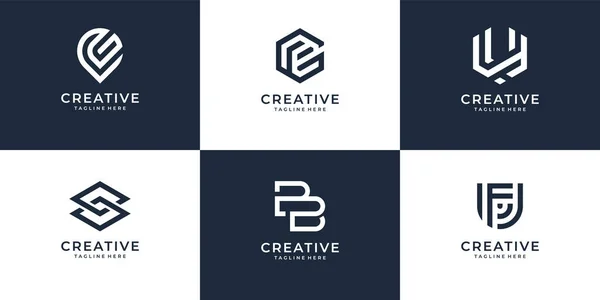 Set Logo Design Collectie Sjabloon Voor Technologie Business Logo Kan — Stockvector