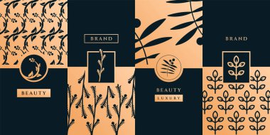 Kalıplı güzel kadın logosu tasarımı vektörü. Simge, marka, kimlik, spa, yoga, dekorasyon ve işletme için kullanılacak takım elbise