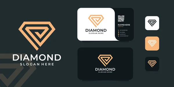 Diamond Goud Monogram Logo Vector Ontwerp Concept Logo Kan Worden — Stockvector