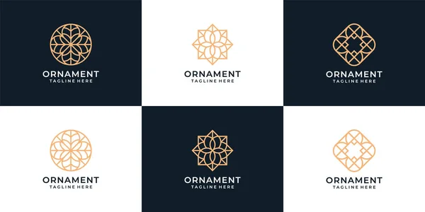 Set Van Moderne Ornament Logo Ontwerp Vector Concept Voor Decoratie — Stockvector