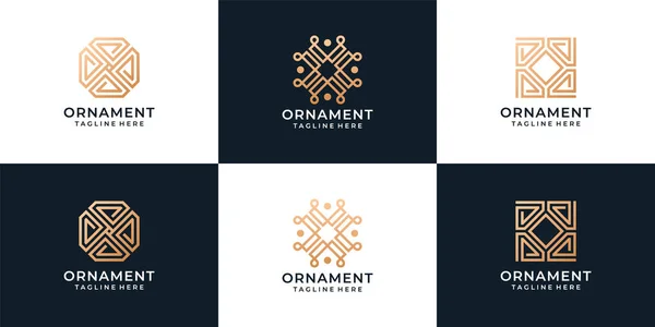 Gouden Minimalistische Ornament Logo Vector Design Collectie Logo Kan Worden — Stockvector