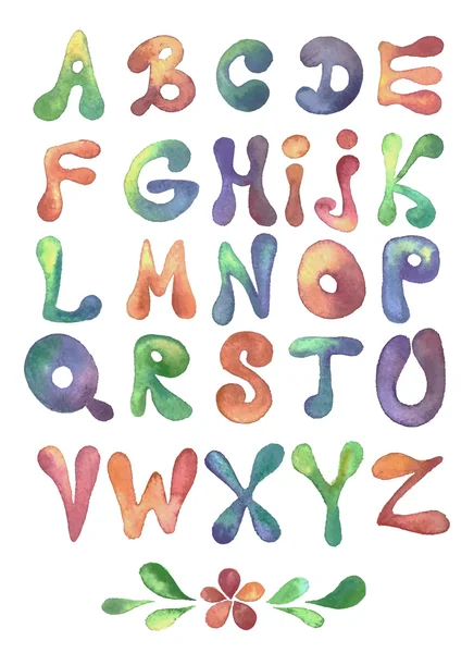 Colorful Watercolor Alphabet — Stock Photo, Image