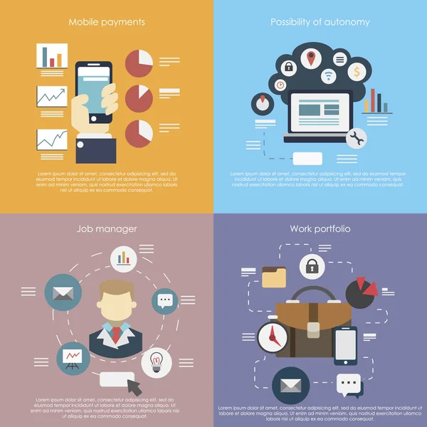 Conjunto de ícones de conceito de design plano para web e serviços e aplicativos de telefonia móvel —  Vetores de Stock