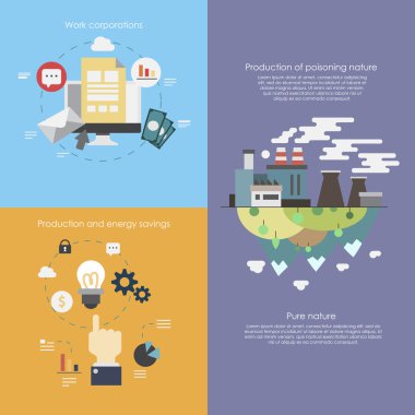 İş için düz tasarım kavramları