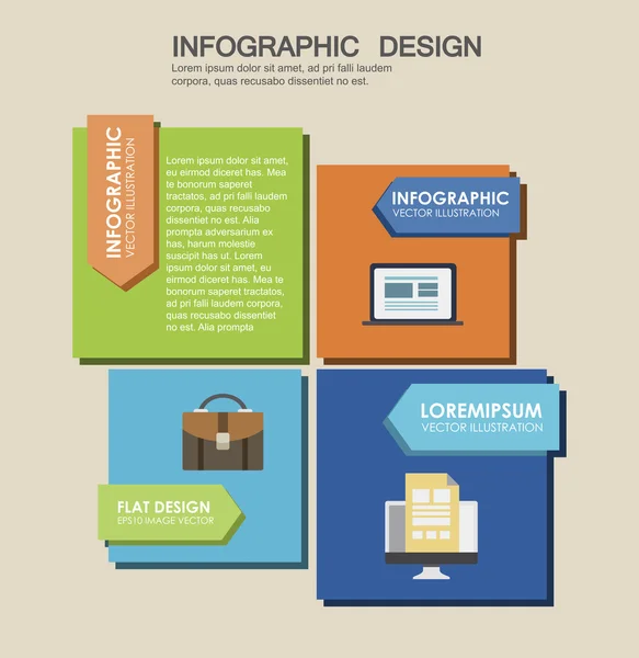 Cuatro opciones en diseño plano — Vector de stock