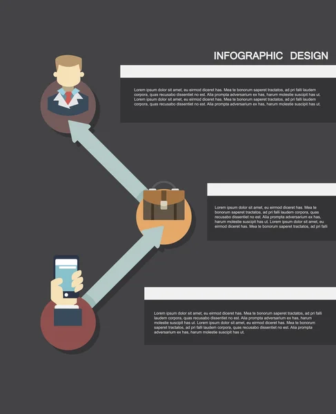 Modern tasarım minimal Infographic şablonu — Stok Vektör