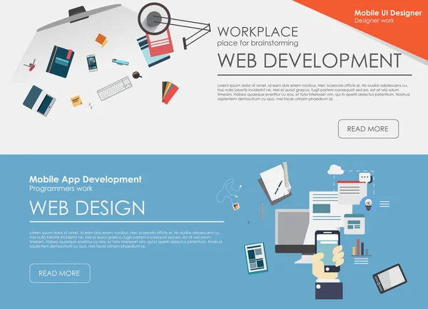 Concetti per lo sviluppo del web design — Vettoriale Stock