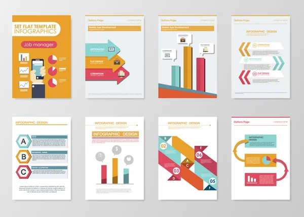 Elementos de infografía empresarial para folletos corporativos — Vector de stock