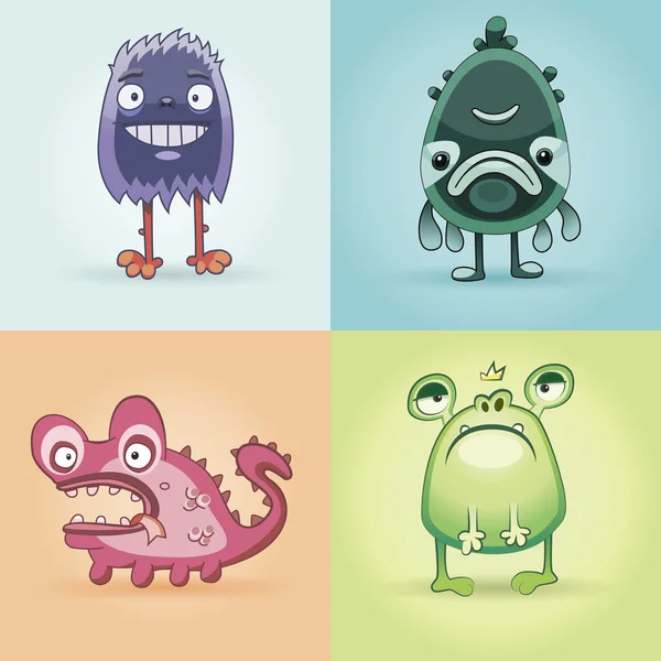 Set funny monsters — Stock Vector