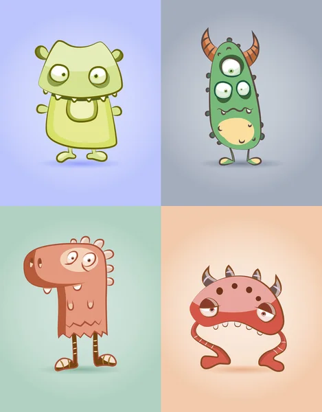 Set funny monsters — Stock Vector