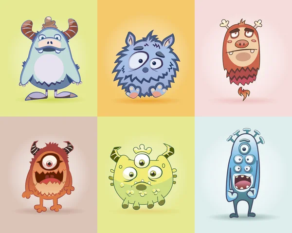 Set funny monsters — Stock Vector