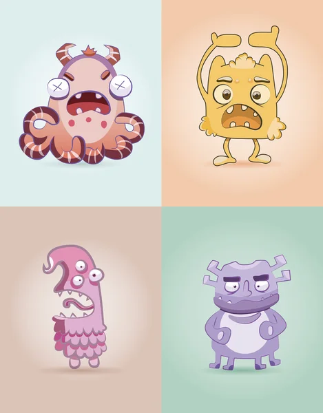 Set grappige monsters — Stockvector