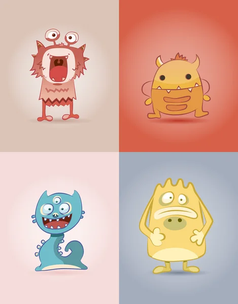 Set funny monsters — Stock Vector