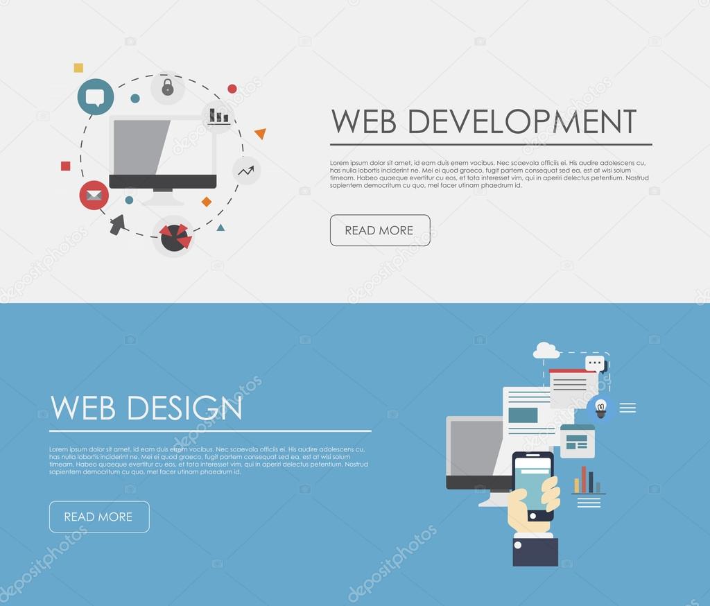 Banners for web development and apps development
