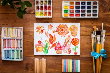 Sanatçı fırçalar ve boya