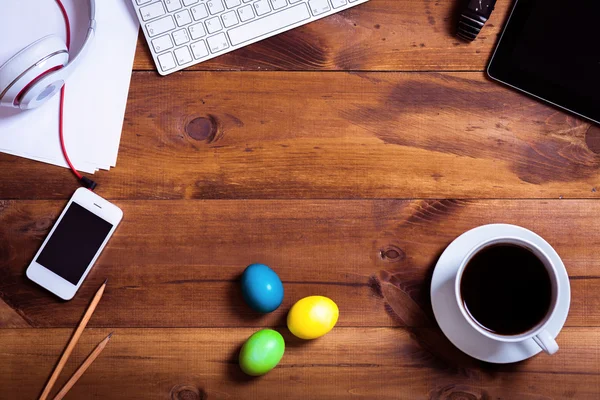 Easter in office workplace — Stock Photo, Image