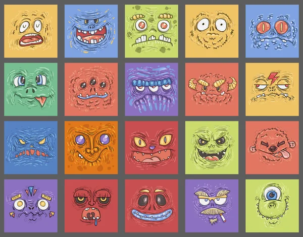 Dessin animé monstres drôles — Image vectorielle