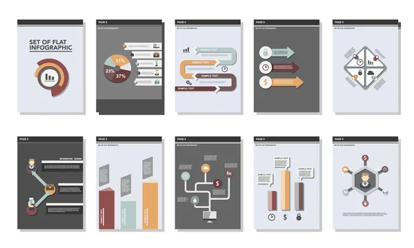 Brochures infographiques professionnelles — Image vectorielle