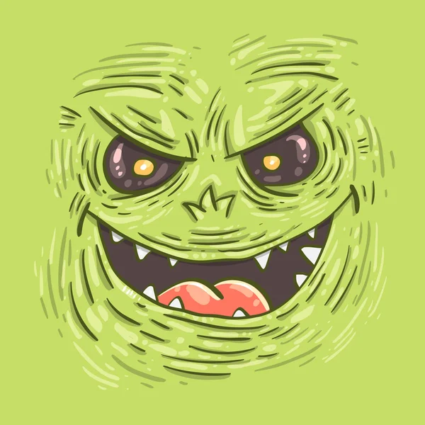 Drôle de visage monstre — Image vectorielle